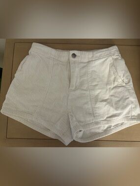 RVCA White Corduroy Waistband Shorts